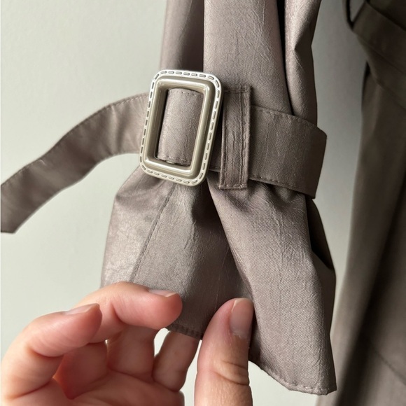 British Mist tan cream color long trench coat‎ size 12 - Picture 4 of 12